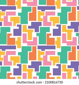Patrón sin brillo con formas geométricas. Impresión colorida. 