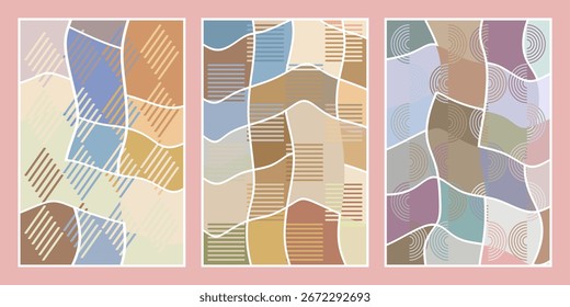 Seamless pattern with geometric shapes. Colorful abstract background. Flat vector design.