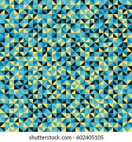 Nahtloses Muster geometrischer Formen. Farbige Mosaikhintergründe. Geometrischer Vektorhintergrund. Farbiges Dreiecksmuster.