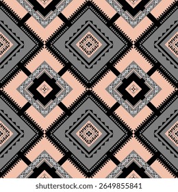 padrão sem costura com design de formas geométricas para tapete, cortina, roupas, tecido, papel de embrulho, telhas, têxteis, batik, textura e wallpaper.Vetor fundo.
