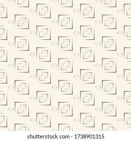 Seamless pattern with geometric shapes. Divided squares and rhombuses.