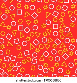 Seamless pattern of geometric shapes. Fabric, paper.