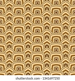 Seamless pattern with geometric shapes golden tones. Vector image. Eps 8
