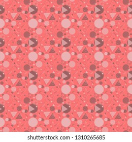 Seamless pattern with geometric shapes and lines. Multicolored vector background