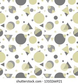 Seamless pattern with geometric shapes and lines. Color vector background
