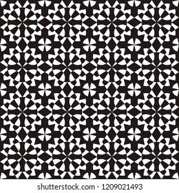 Seamless pattern with geometric shapes , monochrome illustration