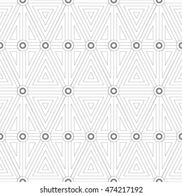 Seamless pattern of geometric shapes. Monochrome image.