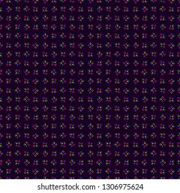 Seamless pattern of geometric shapes on a dark purple background