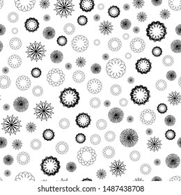 Seamless pattern of geometric shapes on a white background.
