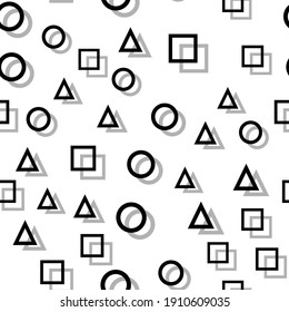 Seamless pattern geometric shapes on white background. Vector illustration