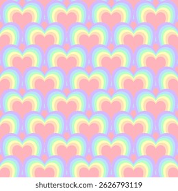 Seamless pattern, geometric shapes, pastel rainbow tones, welcome pride month, minimalist rainbow plaid pattern