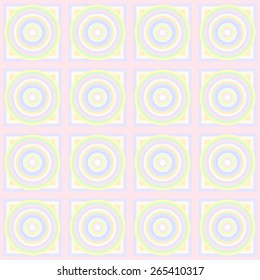 Seamless pattern of geometric shapes in pastel colors