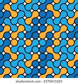 A seamless pattern with geometric shapes is a repetitive design that features precise and regular geometric elements that seamlessly blend together, creating a visually pleasing and harmonious composi