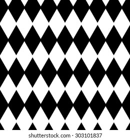 Seamless pattern of geometric shapes rhombus as a mosaic of black and white.