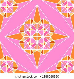 Seamless pattern of geometric shapes. Sacred geometry abstract symbols. Alchemy elements. Philosophy, religion motifs. Decorative background. Vector illustration.