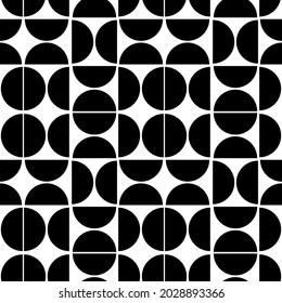 Seamless pattern with geometric shapes. Semicircle on a white background