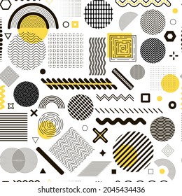 Seamless Pattern Geometric Shapes Separate Shapes Stock Vector (Royalty ...