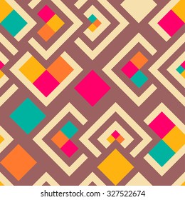 Seamless pattern of geometric shapes. Squares, rhombuses. Geometric background.