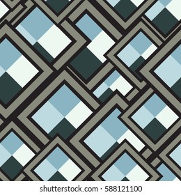 Seamless pattern of geometric shapes. Squares, rhombuses. Geometric background.