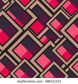 Seamless pattern of geometric shapes. Squares, rhombuses. Geometric background.