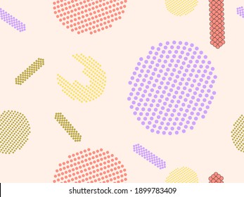 Seamless pattern with geometric shapes in the style of the 80s. Trendy retro background for printing on paper, advertising materials and fabric. Vector illustration