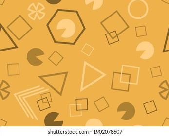 Patrón transparente con formas geométricas en el estilo de los años 80. Fondo retro de moda para imprimir en papel, materiales publicitarios y tela. Ilustración del vector