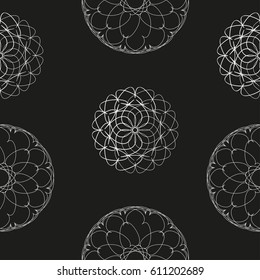 Seamless pattern with geometric shapes and symbols.  Vector texture or background pattern.