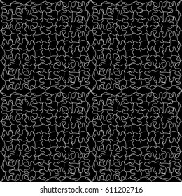 Seamless pattern with geometric shapes and symbols.  Vector texture or background pattern.