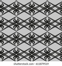 Seamless pattern with geometric shapes and symbols.  Vector texture or background pattern.