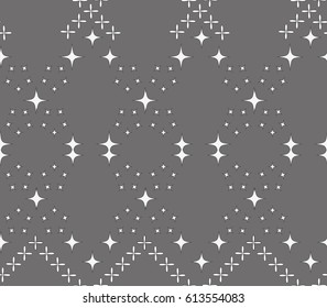 Seamless pattern with geometric shapes and symbols. Cell, squares on a gray background.Vector texture or background pattern.