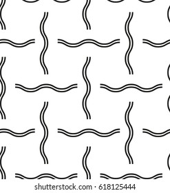 Seamless pattern with geometric shapes and symbols. Vector texture or background pattern.