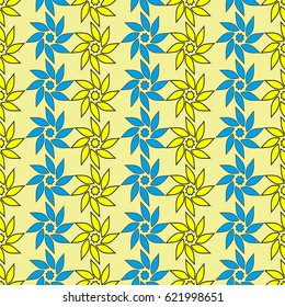 Seamless pattern with geometric shapes and symbols. Vector texture or background pattern.