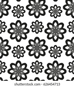  Seamless pattern with geometric shapes and symbols. Vector texture or background pattern.