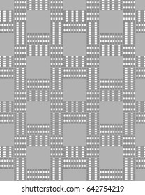   Seamless pattern with geometric shapes and symbols. Vector texture or background pattern.
