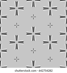   Seamless pattern with geometric shapes and symbols. Vector texture or background pattern.