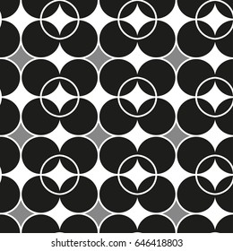 Seamless pattern with geometric shapes and symbols. Vector texture or background pattern.