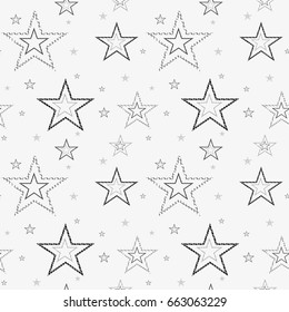 Seamless pattern with geometric shapes and symbols. Vector texture or background pattern.
