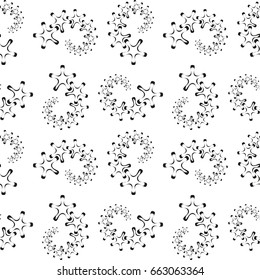 Seamless pattern with geometric shapes and symbols. Vector texture or background pattern.