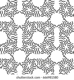 Seamless pattern with geometric shapes and symbols. Vector texture or background pattern.