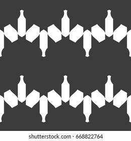 Seamless pattern with geometric shapes and symbols. Vector texture or background pattern.