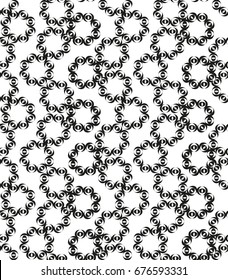 Seamless pattern with geometric shapes and symbols. Vector texture or background pattern.