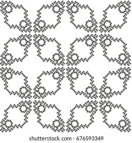Seamless pattern with geometric shapes and symbols. Vector texture or background pattern.