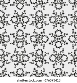 Seamless pattern with geometric shapes and symbols. Vector texture or background pattern.