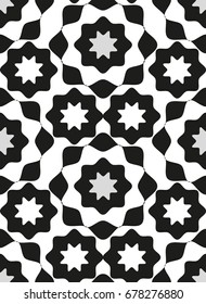 Seamless pattern with geometric shapes and symbols. Vector texture or background pattern.