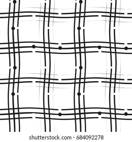 Seamless pattern with geometric shapes and symbols. Vector texture or background pattern.
