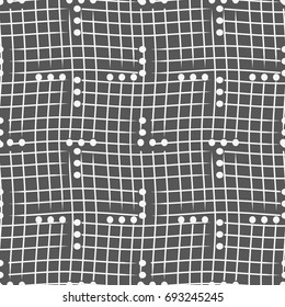 Seamless pattern with geometric shapes and symbols. Vector texture or background pattern.
