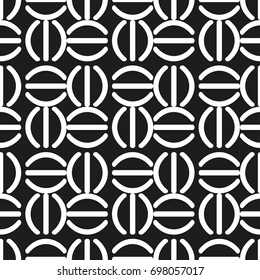 Seamless pattern with geometric shapes and symbols. Vector texture or background pattern.