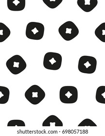 Seamless pattern with geometric shapes and symbols. Vector texture or background pattern.