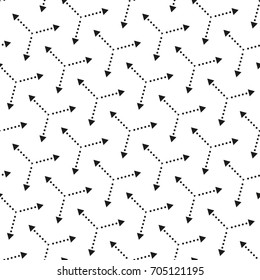 Seamless pattern with geometric shapes and symbols. Vector texture or background pattern.