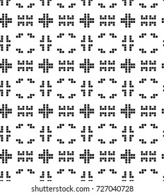 Seamless pattern with geometric shapes and symbols. Vector texture or background pattern.